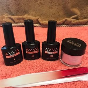 Avva Acrylic Nail Set w/Pink Dip Powder